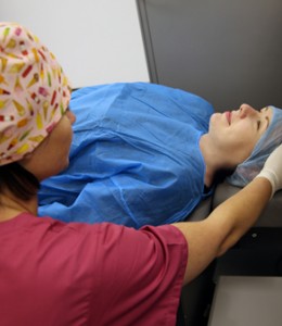 Laser eye surgery treatment: The team will make sure you are comfortable before the procedure begins.