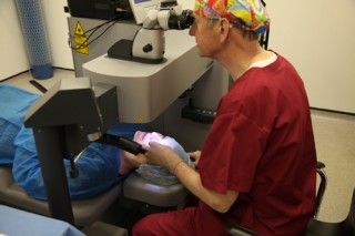 Laser eye surgery at the Visualase clinic in Bolton.